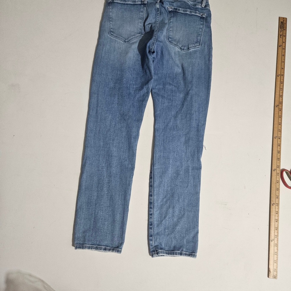FRAME Le Garcon Distressed Boyfriend Jeans Light Wash Ripped Knee Size 27 - Picture 9 of 12